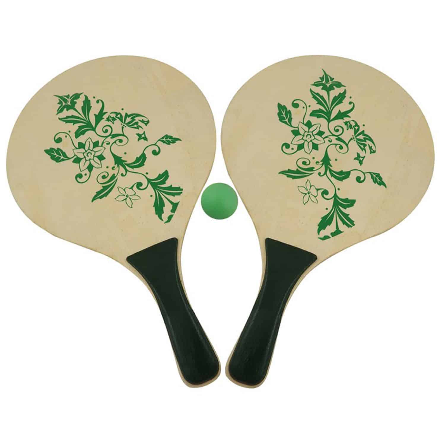 Blue Sky Lot De 2 Raquettes De Plage Scratch Double Face – 33 Cm – Avec Balle – Jeu De Plein Air Dès 3 Ans